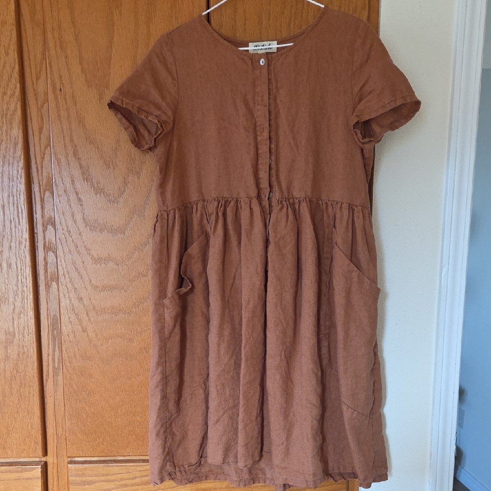 Listicle Tan Buttoned Top